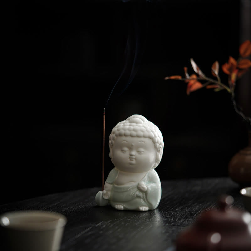 Nimara Ritual Buddha Sitting Standing Reclining Ceramic Healing Incense Burner Desk Decoration