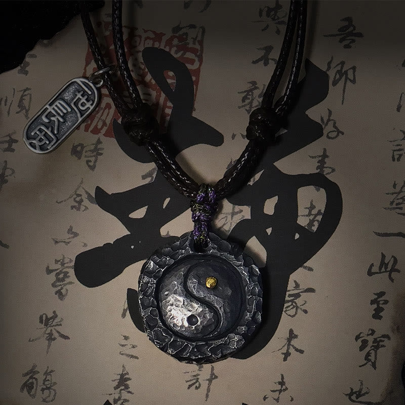 Nimara Ritual 999 Sterling Silver Tai Chi Yin Yang Design Harmony Necklace Pendant
