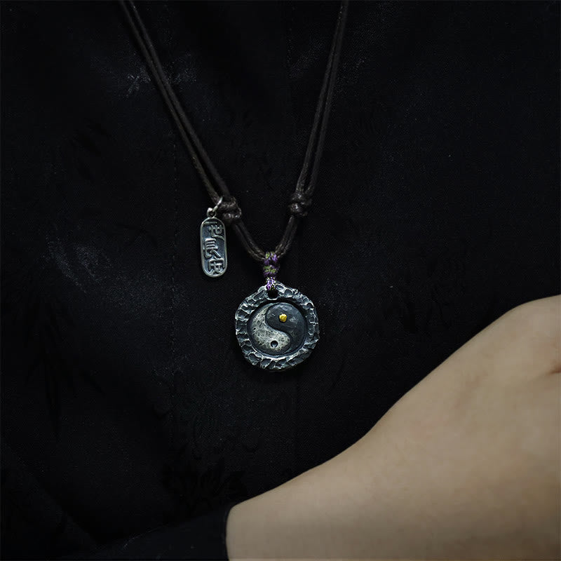 Nimara Ritual 999 Sterling Silver Tai Chi Yin Yang Design Harmony Necklace Pendant