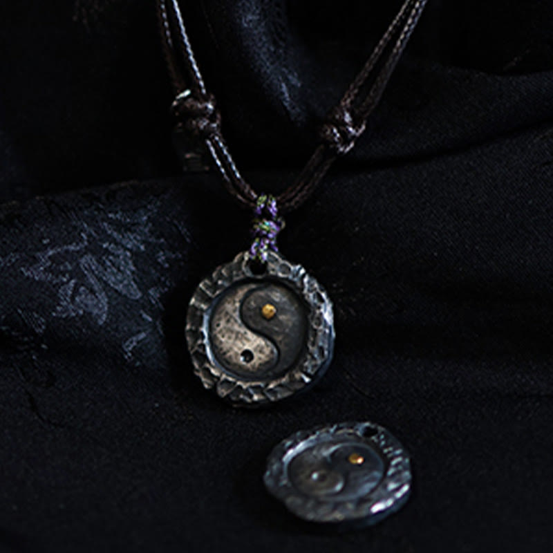 Nimara Ritual 999 Sterling Silver Tai Chi Yin Yang Design Harmony Necklace Pendant