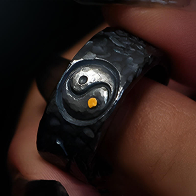 Nimara Ritual 999 Sterling Silver Yin Yang Balance Ring