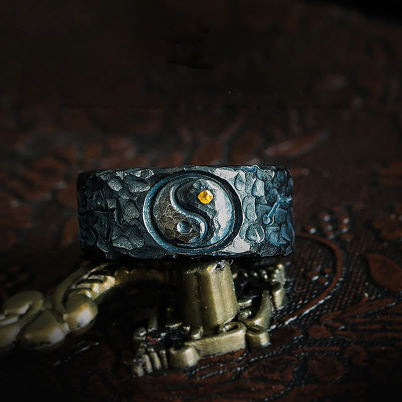 Nimara Ritual 999 Sterling Silver Yin Yang Balance Ring