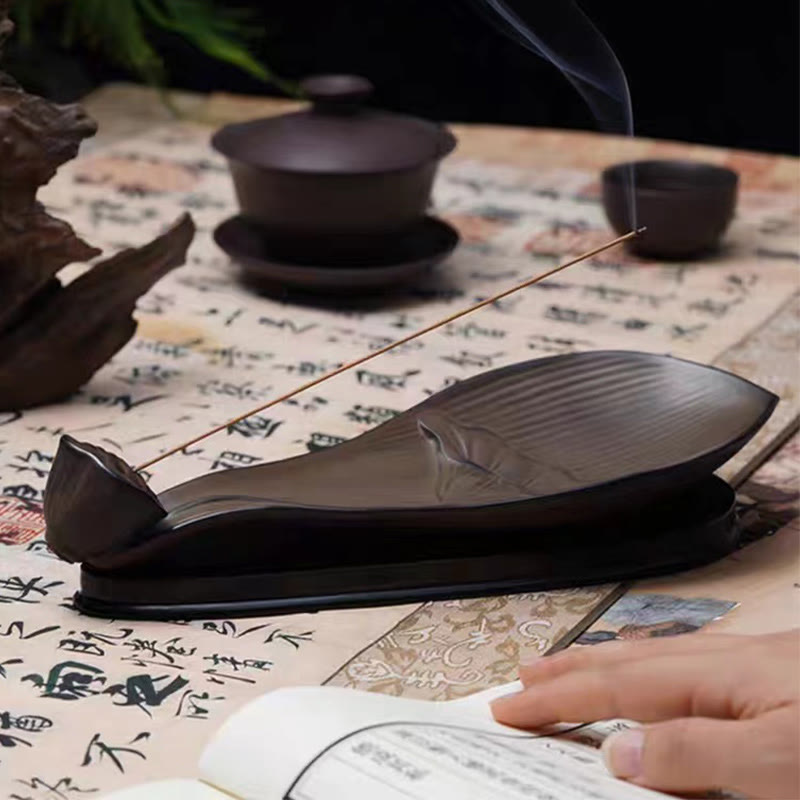 Nimara Ritual Lotus Pod Zen Healing Brown Ceramic Stick Incense Burner Decoration