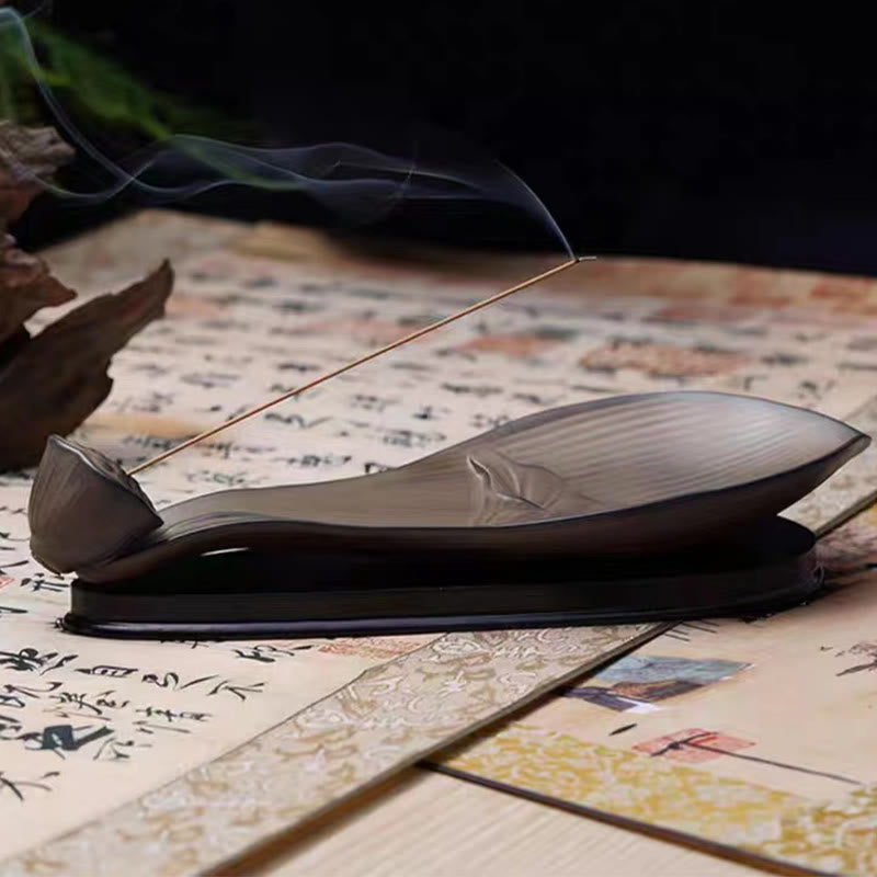 Nimara Ritual Lotus Pod Zen Healing Brown Ceramic Stick Incense Burner Decoration