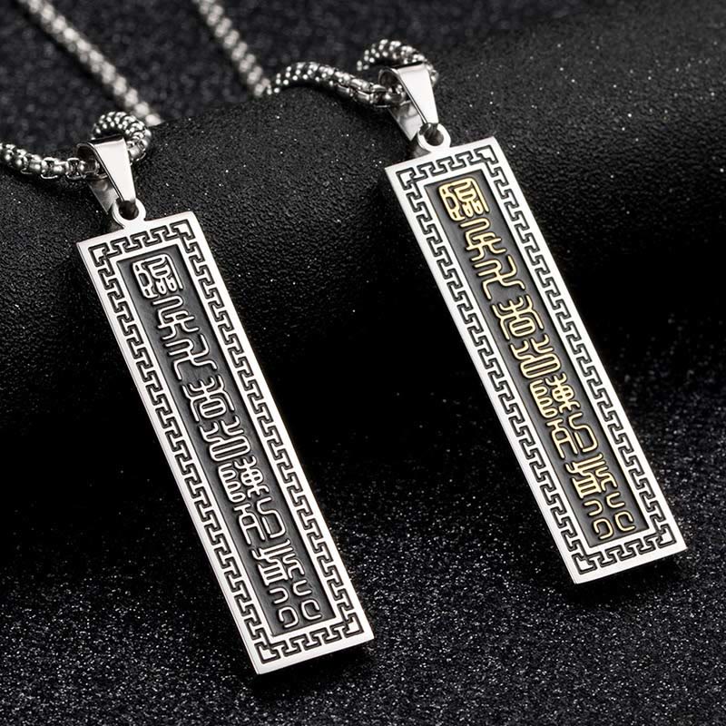 Nimara Ritual The Nine-word Mantra Titanium Steel Bagua Yin Yang Balance Necklace Pendant