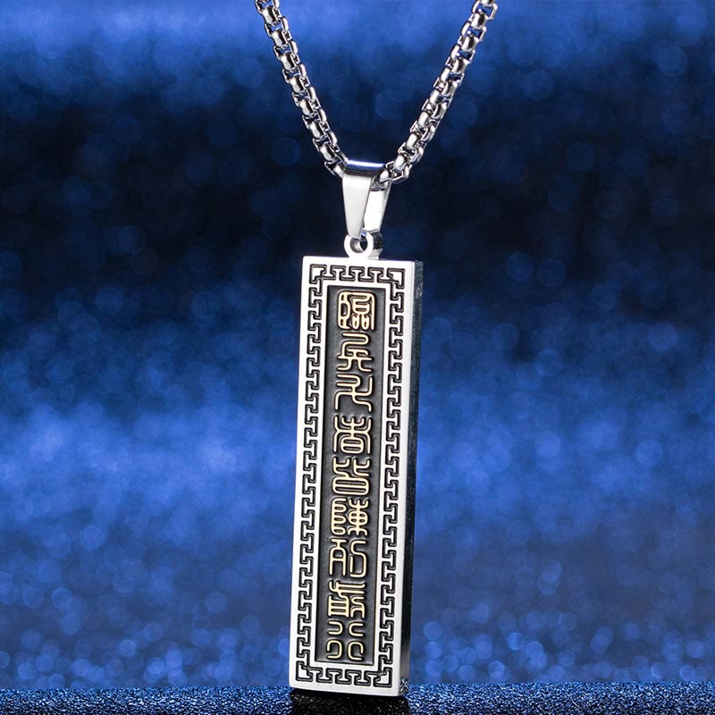 Nimara Ritual The Nine-word Mantra Titanium Steel Bagua Yin Yang Balance Necklace Pendant