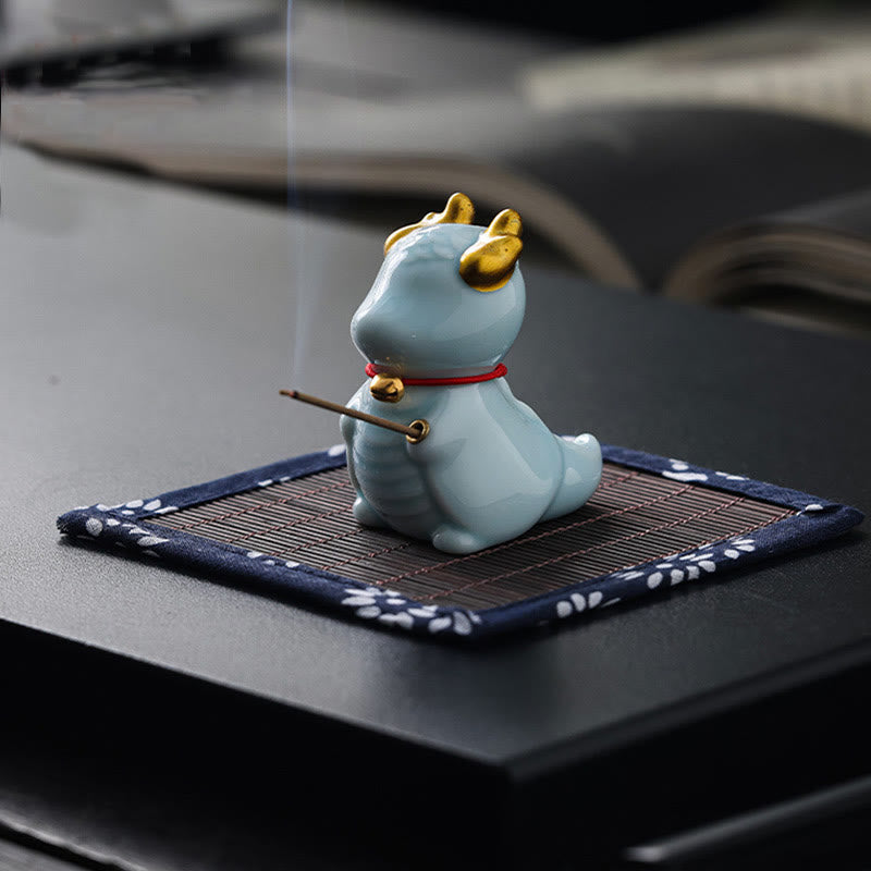 Nimara Ritual Dragon Bell Healing Ceramic Incense Burner Desk Decoration