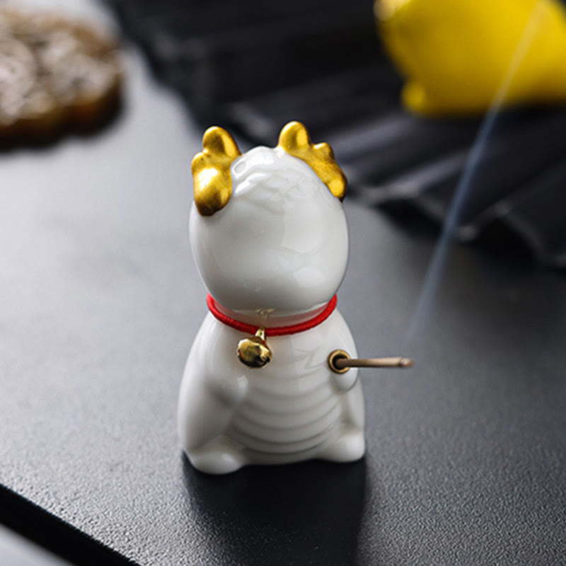Nimara Ritual Dragon Bell Healing Ceramic Incense Burner Desk Decoration