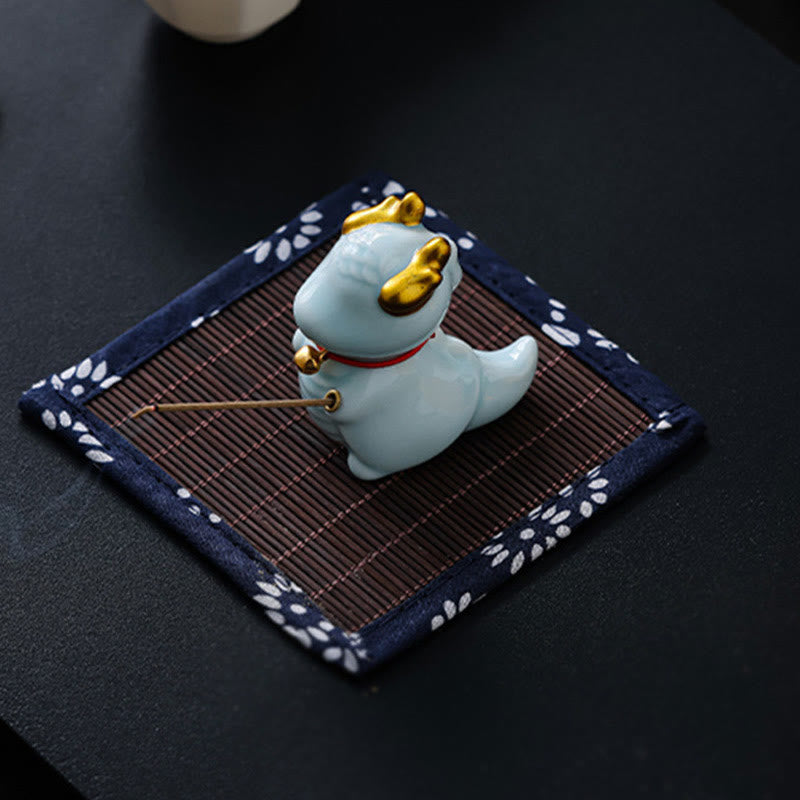 Nimara Ritual Dragon Bell Healing Ceramic Incense Burner Desk Decoration