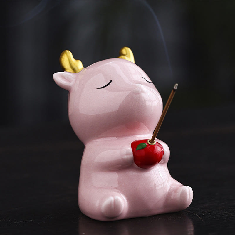 Nimara Ritual Cute Deer Holder Healing Ceramic Incense Burner Desk Decoration