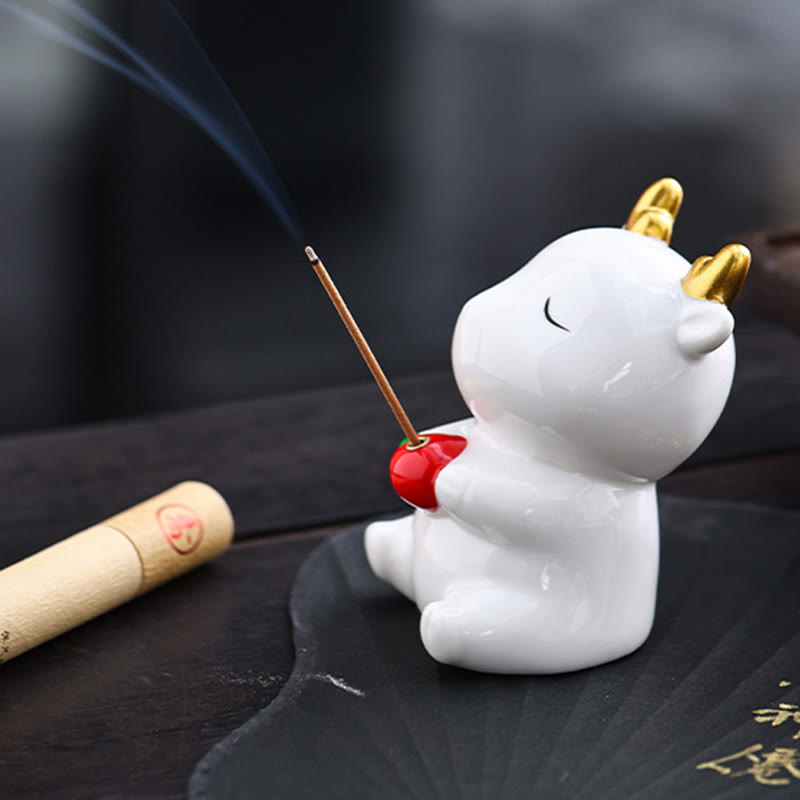 Nimara Ritual Cute Deer Holder Healing Ceramic Incense Burner Desk Decoration