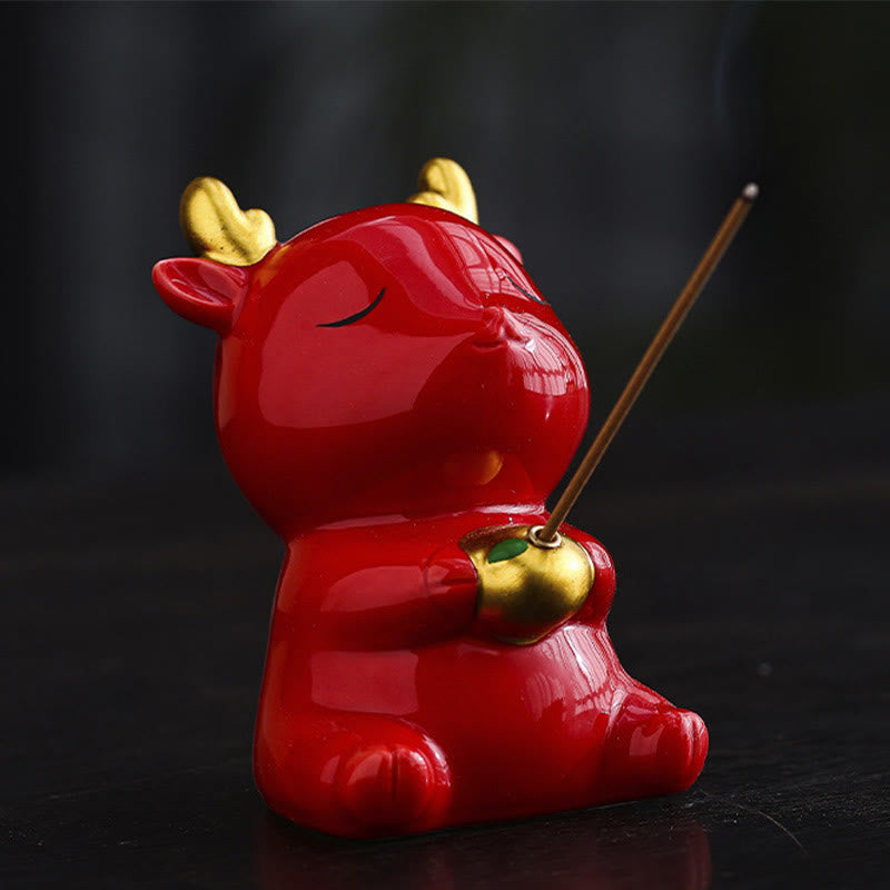 Nimara Ritual Cute Deer Holder Healing Ceramic Incense Burner Desk Decoration