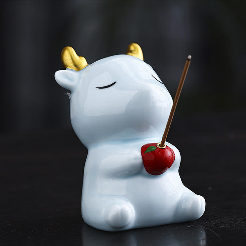 Nimara Ritual Cute Deer Holder Healing Ceramic Incense Burner Desk Decoration