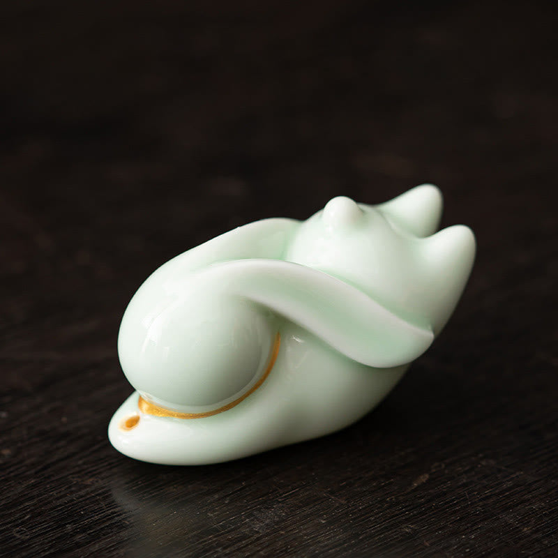 Nimara Ritual Flying Rabbit Bamboo Mat Healing Ceramic Incense Burner Desk Decoration