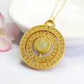 Nimara Ritual Hetian Jade Hundred Blessings Fu Character Luck Rotatable Necklace Pendant