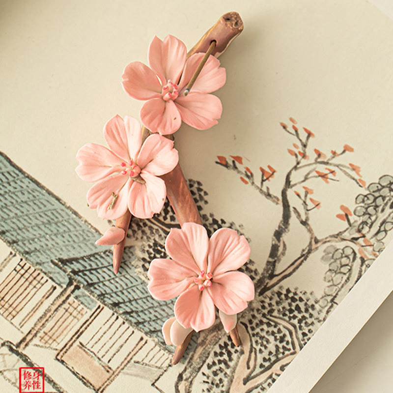Nimara Ritual Blooming Plum Blossom Branches Ceramic Healing Incense Burner Desk Decoration