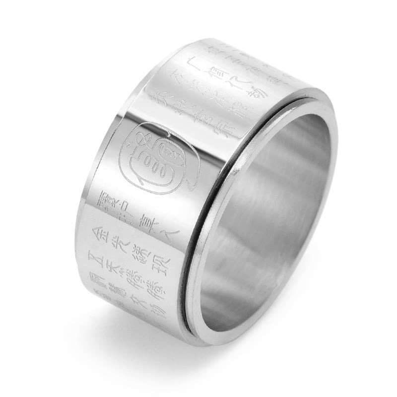 Nimara Ritual Tibetan Golden Light Mantra Titanium Steel Smooth Surface Spinner Balance Ring