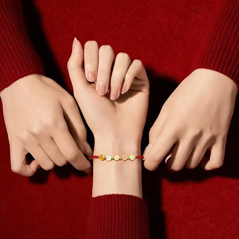 Nimara Ritual Red String 925 Sterling Silver Five Ways God Of Wealth Connection Bracelet