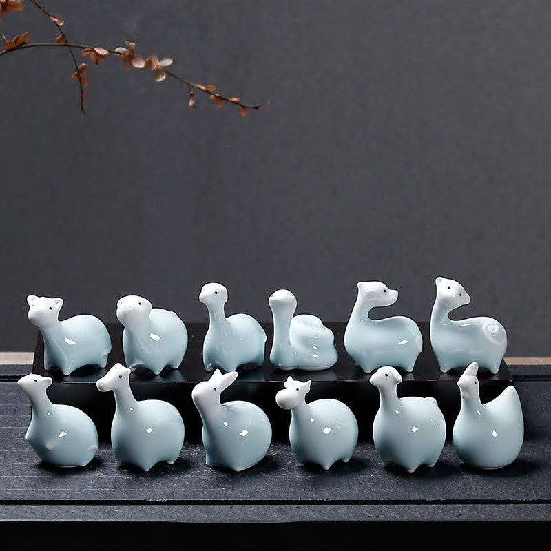 Nimara Ritual Chinese Zodiac Ceramic Tea Pet Home Decoration