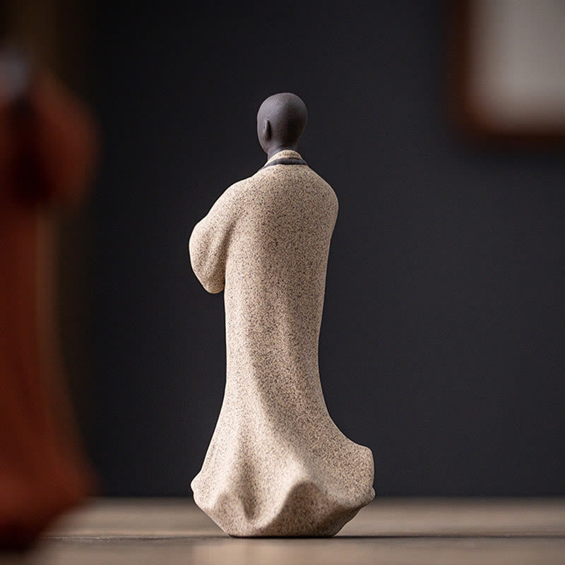 Nimara Ritual Meditating Praying Monk Figure Ceramic Compassion Serenity Home Decoration