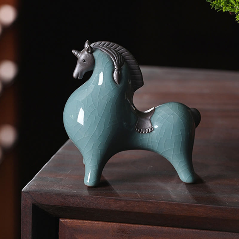 Nimara Ritual Head Down Up Horse Ceramic Success Freedom Home Decoration