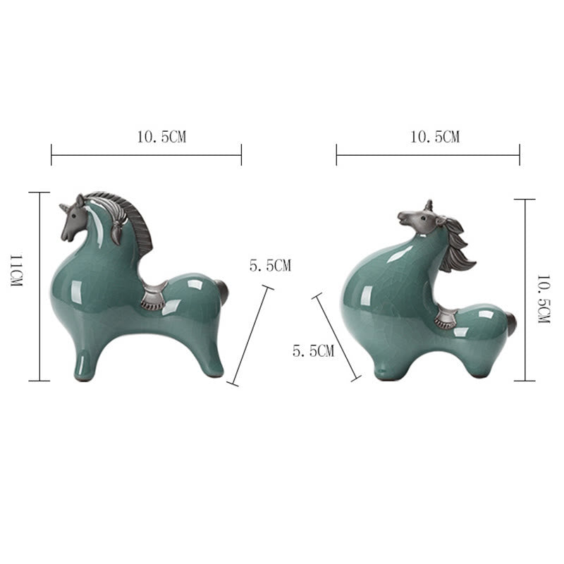 Nimara Ritual Head Down Up Horse Ceramic Success Freedom Home Decoration