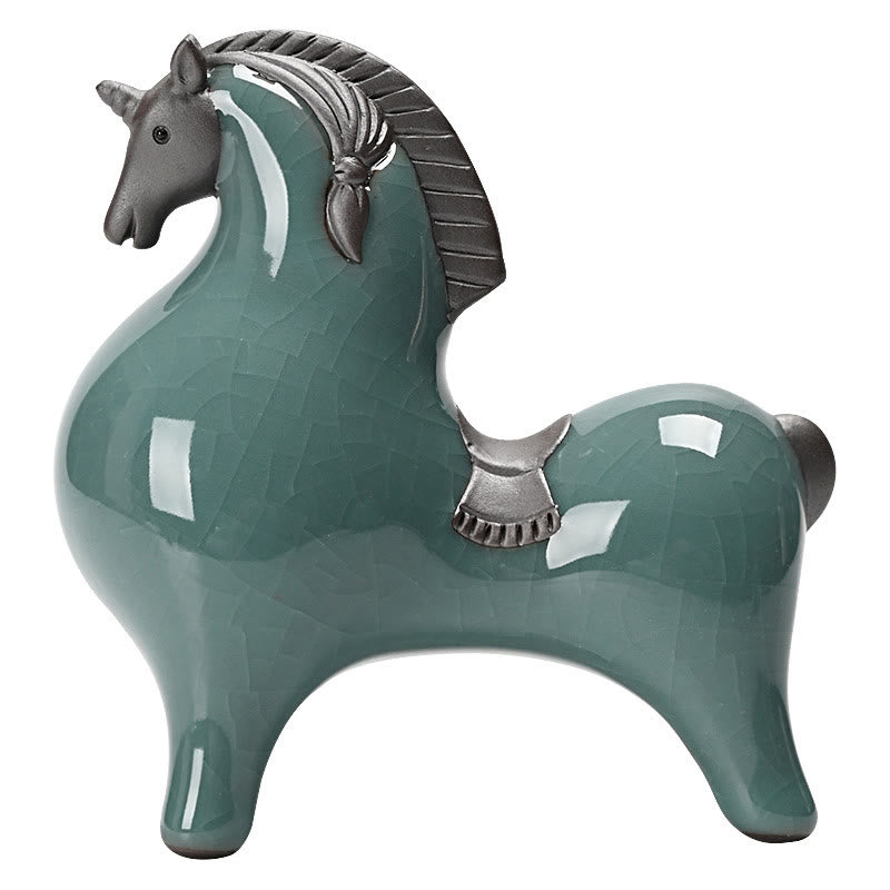 Nimara Ritual Head Down Up Horse Ceramic Success Freedom Home Decoration