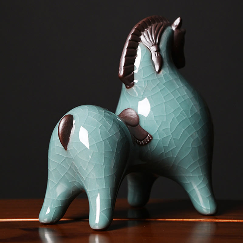 Nimara Ritual Head Down Up Horse Ceramic Success Freedom Home Decoration
