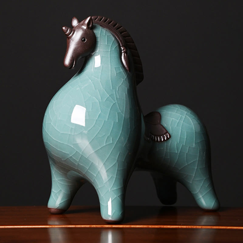 Nimara Ritual Head Down Up Horse Ceramic Success Freedom Home Decoration