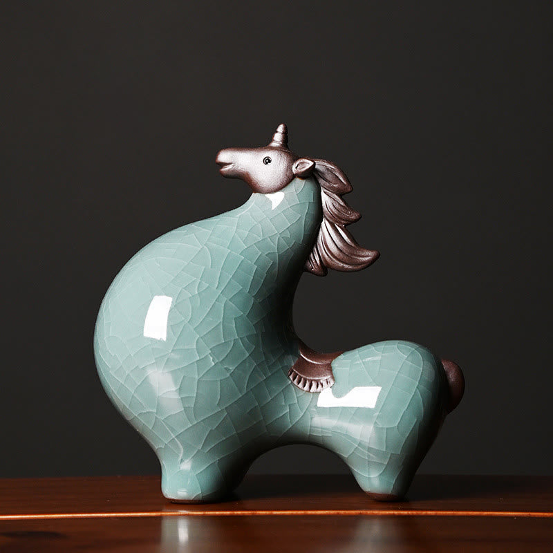 Nimara Ritual Head Down Up Horse Ceramic Success Freedom Home Decoration