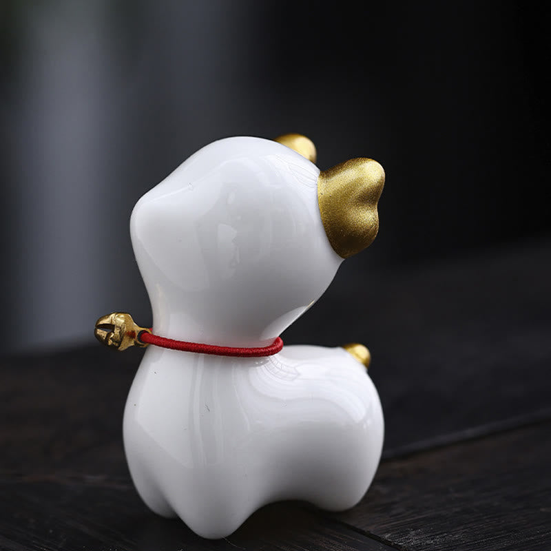 Nimara Ritual Mini Deer Tea Pet Ceramic Home Desk Figurine Decoration