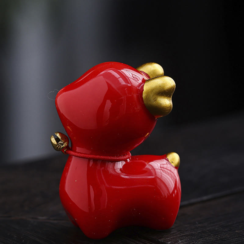 Nimara Ritual Mini Deer Tea Pet Ceramic Home Desk Figurine Decoration