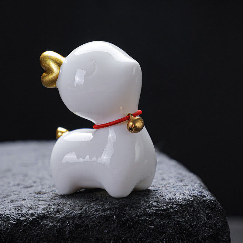 Nimara Ritual Mini Deer Tea Pet Ceramic Home Desk Figurine Decoration