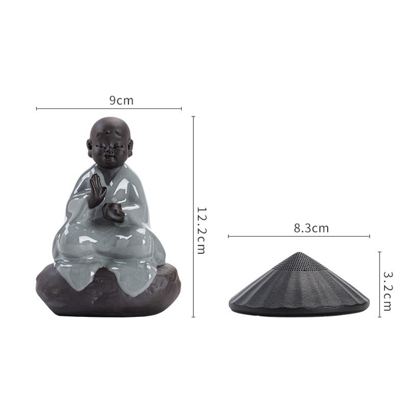 Nimara Ritual Little Zen Monk Hat Strainer Ceramic Tea Accessories Figurine Home Decoration
