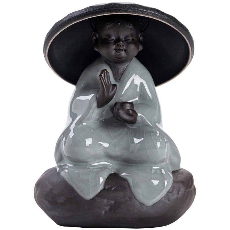 Nimara Ritual Little Zen Monk Hat Strainer Ceramic Tea Accessories Figurine Home Decoration