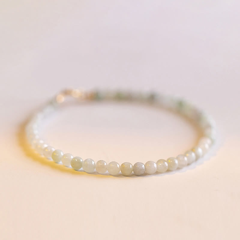 Nimara Ritual 2mm Jade Ultra-thin Beads 14k Gold Plated Copper Luck Bracelet