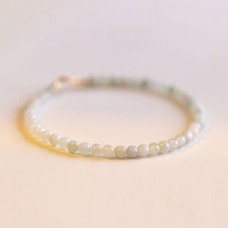 Nimara Ritual 2mm Jade Ultra-thin Beads 14k Gold Plated Copper Luck Bracelet