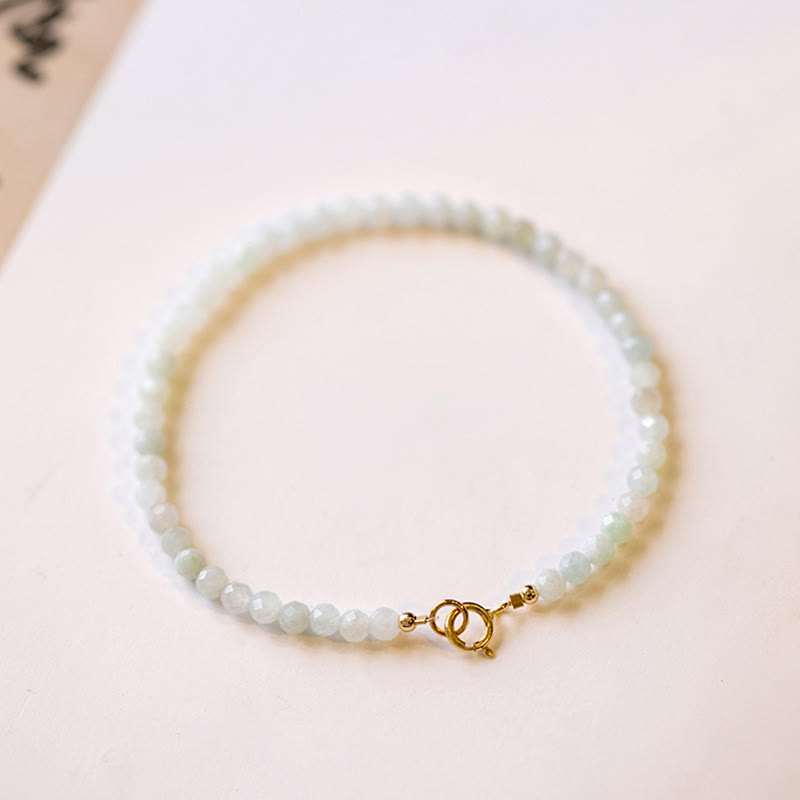Nimara Ritual 2mm Jade Ultra-thin Beads 14k Gold Plated Copper Luck Bracelet