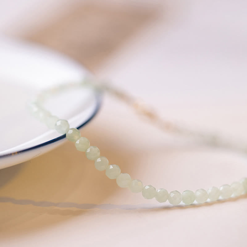 Nimara Ritual 2mm Jade Ultra-thin Beads 14k Gold Plated Copper Luck Bracelet