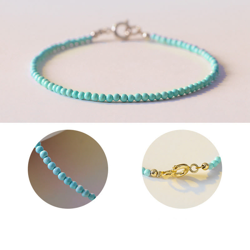 Nimara Ritual 2mm Turquoise Ultra-thin Beads 14k Gold Plated Copper Wisdom Bracelet