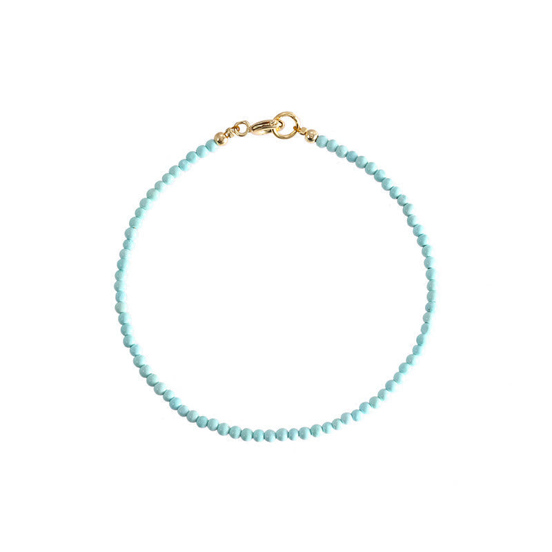 Nimara Ritual 2mm Turquoise Ultra-thin Beads 14k Gold Plated Copper Wisdom Bracelet