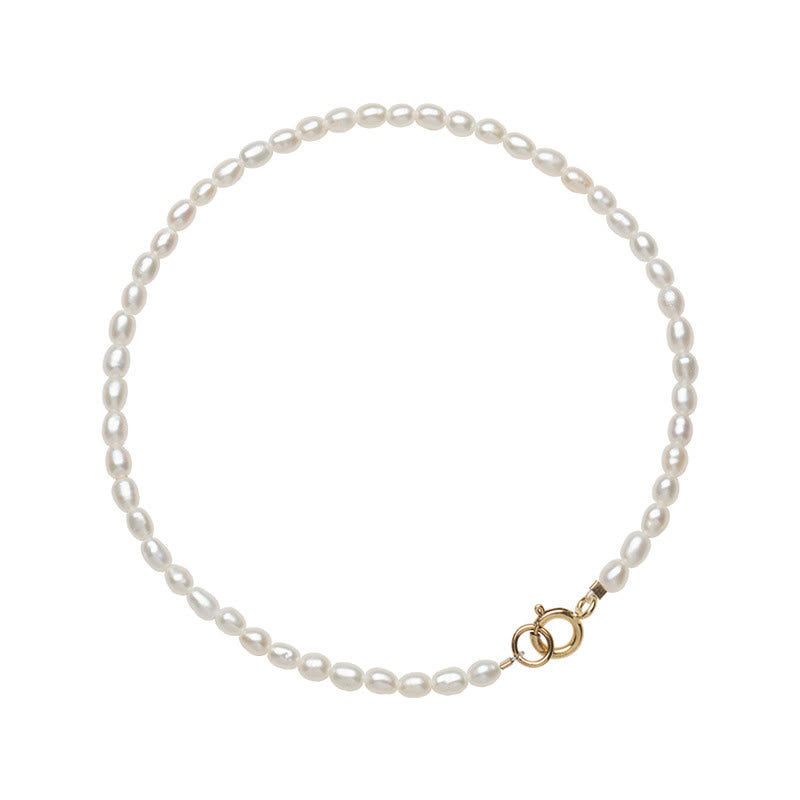Nimara Ritual 2mm Natural Pearl Ultra-thin Beads 14k Gold Plated Copper Wisdom Bracelet