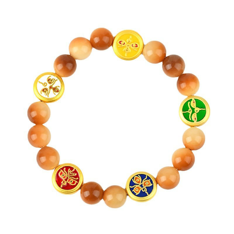 Nimara Ritual Bodhi Seed Five Directions Gods of Wealth Wisdom Bracelet