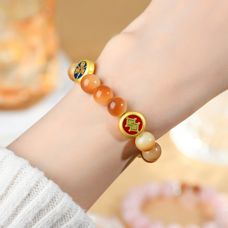Nimara Ritual Bodhi Seed Five Directions Gods of Wealth Wisdom Bracelet