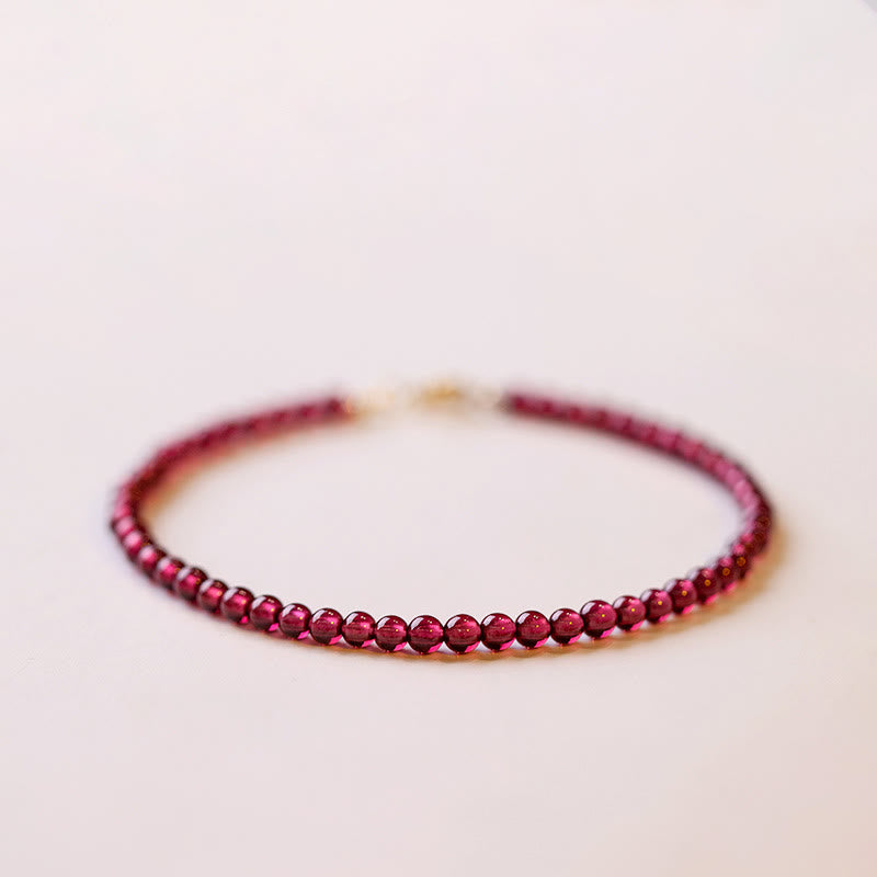 Nimara Ritual 3mm Natural Small Garnet Ultra-Thin Beads Protection Bracelet