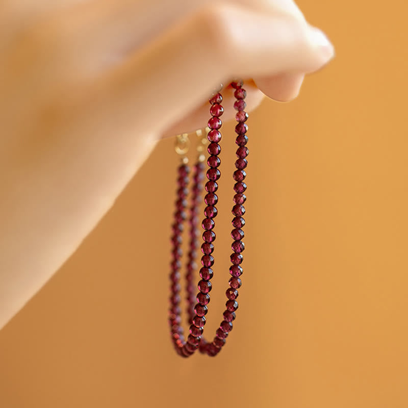 Nimara Ritual 3mm Natural Small Garnet Ultra-Thin Beads Protection Bracelet