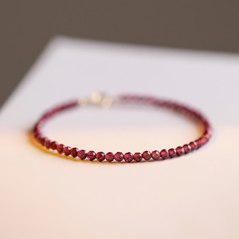 Nimara Ritual 3mm Natural Small Garnet Ultra-Thin Beads Protection Bracelet
