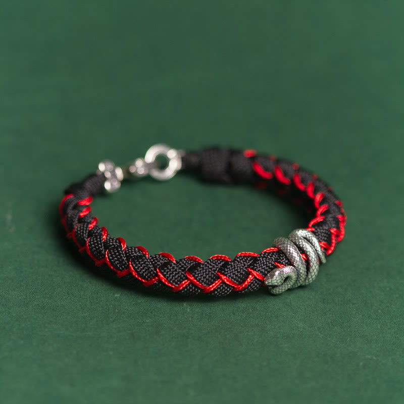 Nimara Ritual Year of the Snake 999 Sterling Silver String Protection Braided Bracelet