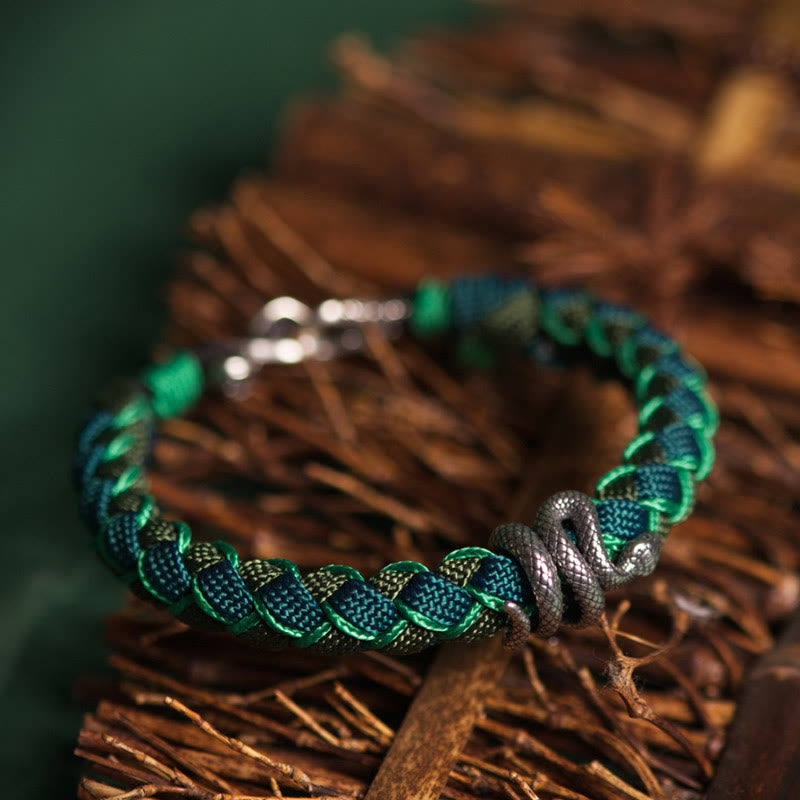 Nimara Ritual Year of the Snake 999 Sterling Silver String Protection Braided Bracelet