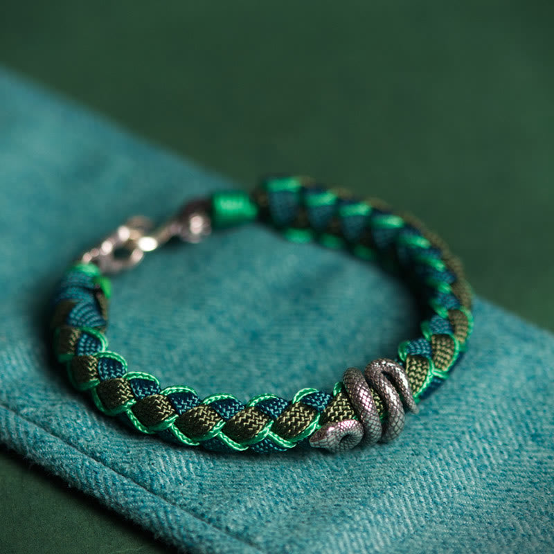 Nimara Ritual Year of the Snake 999 Sterling Silver String Protection Braided Bracelet